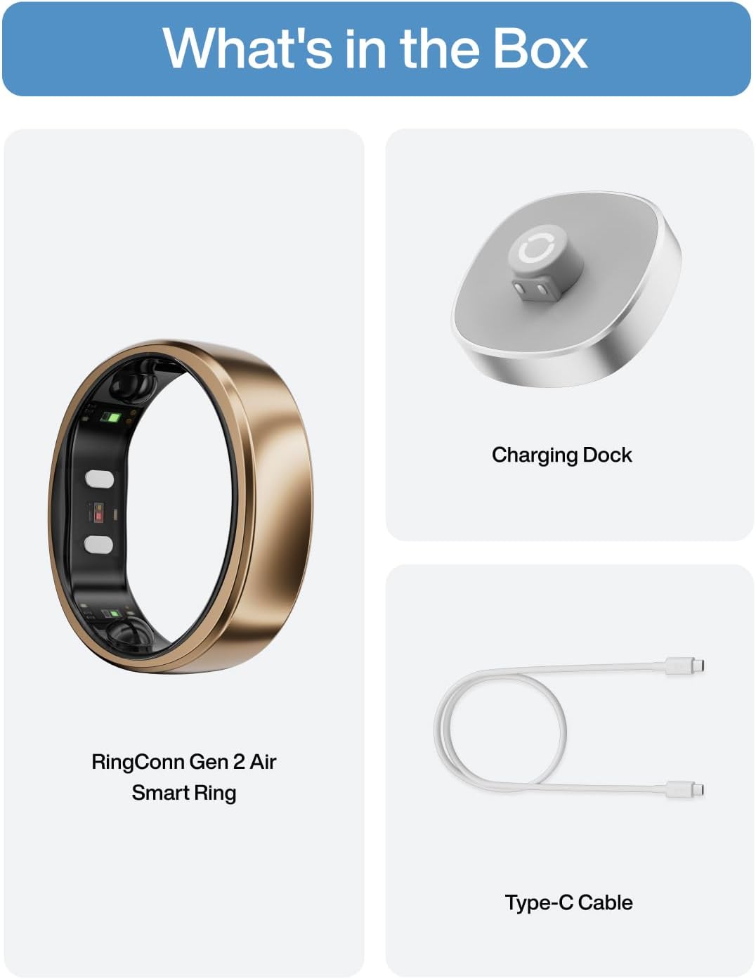 Gen 2 Air Ultra-Thin AI Smart Ring with 10-Day Battery Life, Comprehensive Fitness, Sleep, Stress, and Heart Rate Tracking for Men and Women, No App Fee for Standard Features, iOS and Android Compatible (Size 12, Dune Gold)