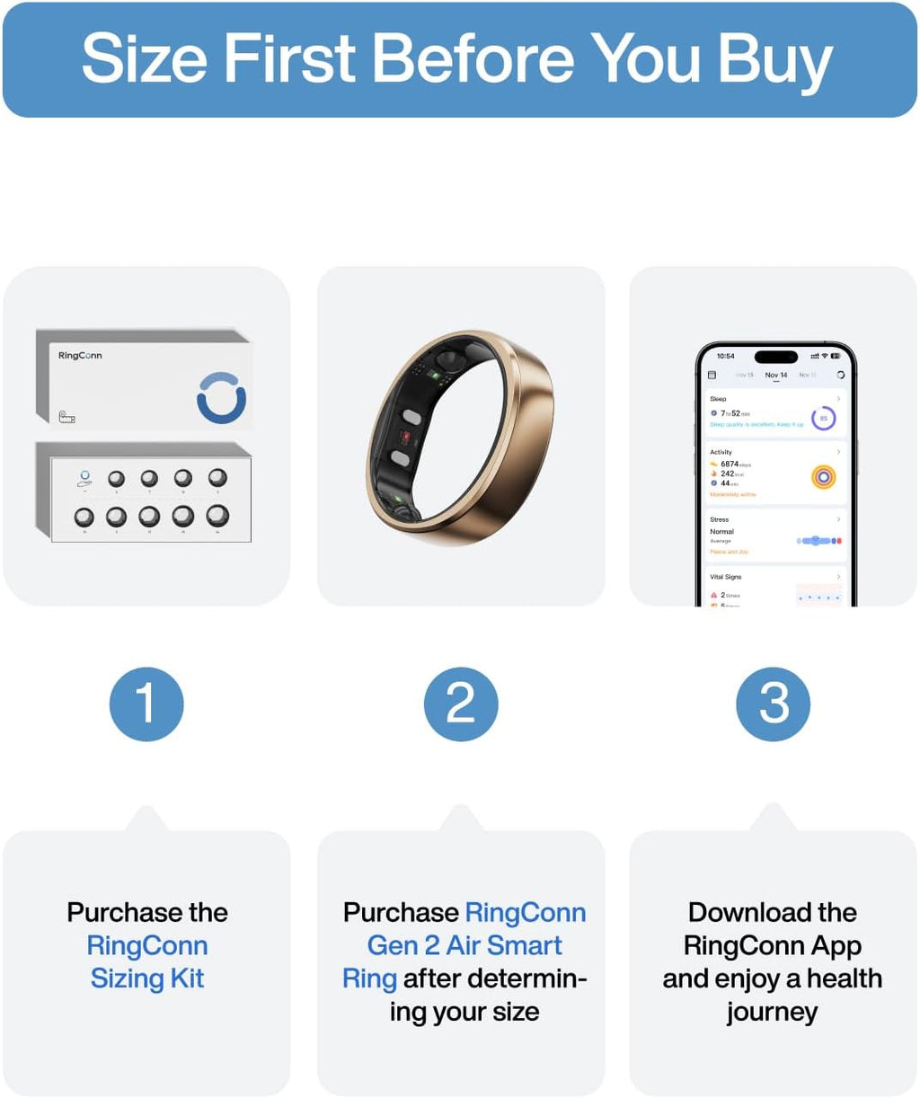 Gen 2 Air Ultra-Thin AI Smart Ring with 10-Day Battery Life, Comprehensive Fitness, Sleep, Stress, and Heart Rate Tracking for Men and Women, No App Fee for Standard Features, iOS and Android Compatible (Size 12, Dune Gold)