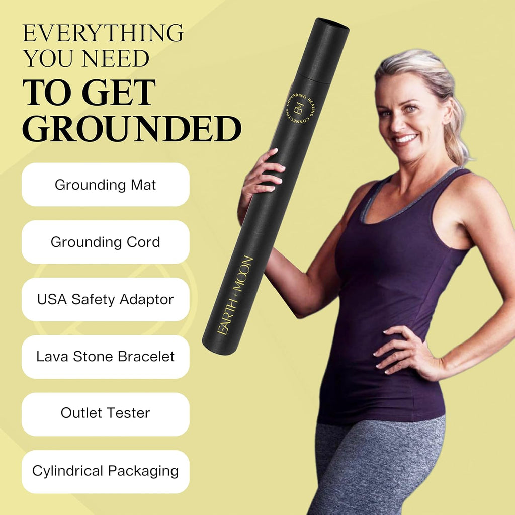 Grounding Mat for Bed 24X35In - Full Body Grounding Pad and Mattress Cover for Pain, Inflammation and Restful Sleep, Includes 15 Feet Cord and Outlet Tester for Safe Use