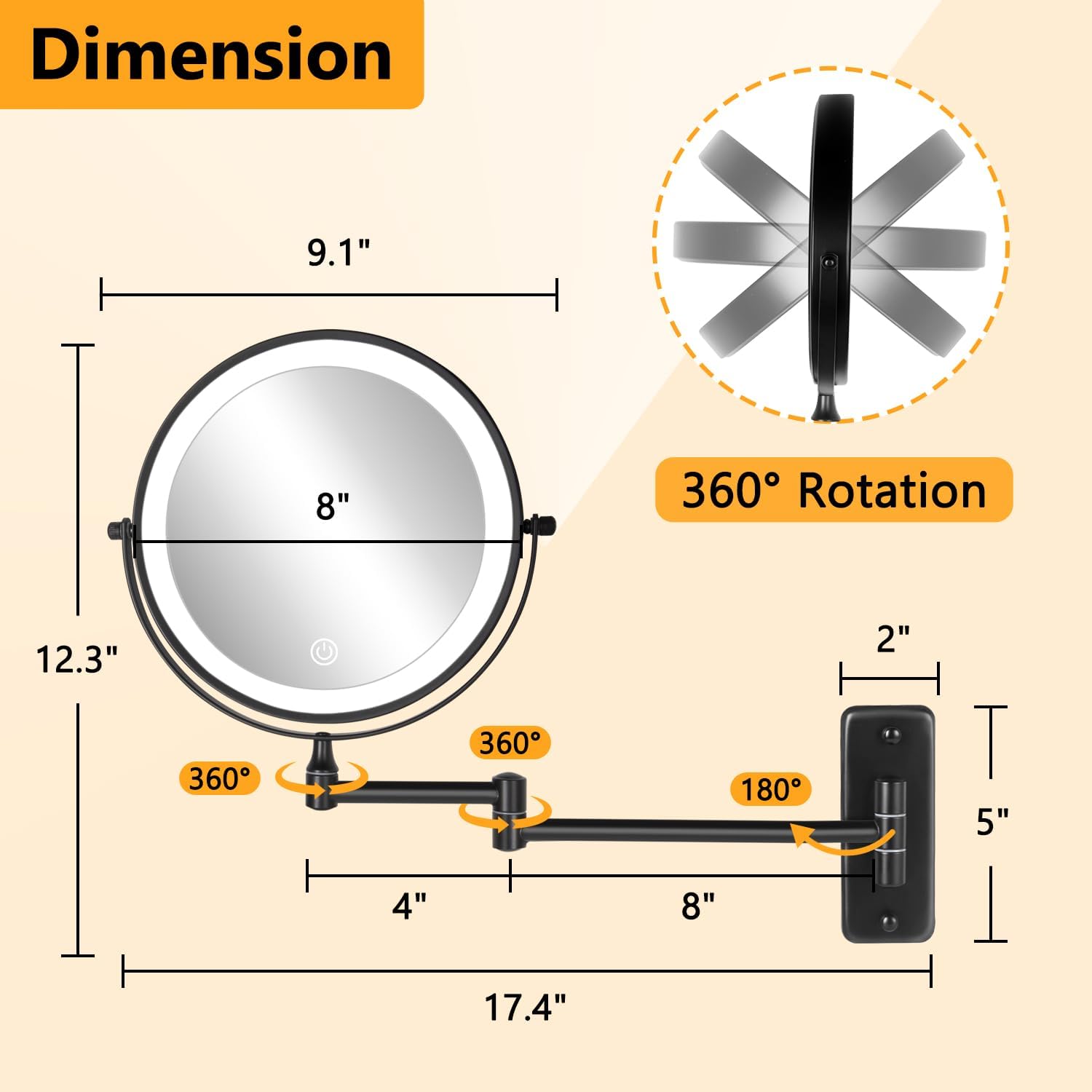 ProClarity Wall Lighted Shave Mirror